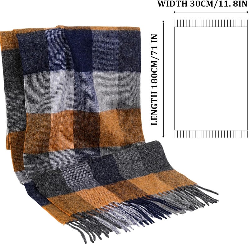 SKNSOFT Winter Wool Plaid Scarf for Men,Women Fashion Tartan Wrap Checkered Scarves - Image 2
